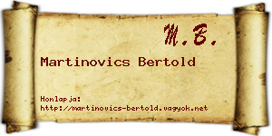 Martinovics Bertold névjegykártya